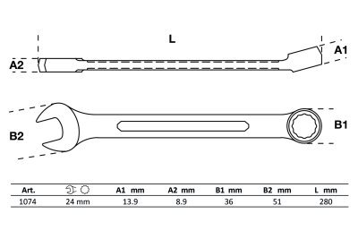 Klíče očkoploché CrV (různé velikosti 6-50mm) - BGS, Velikost: 17 mm