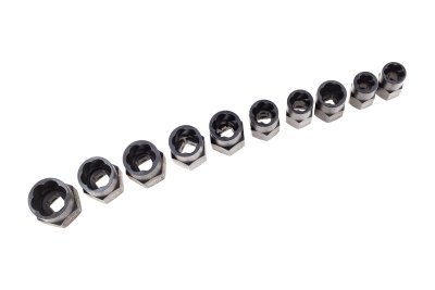 Hlavice 3/8” na poškozené šrouby a matice, velikosti 9-19 mm, sada 10 ks - SATRA