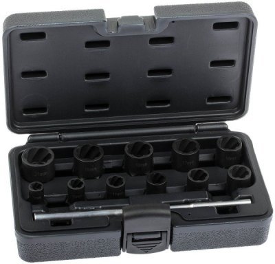 Hlavice 1/2" a 3/8" na poškozené šrouby, velikosti 8-21 mm, sada 13 ks - ASTA