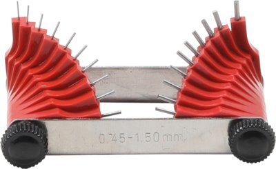 Měrky na kontrolu trysek karburátoru 0,45-1,50 mm, sada 20 ks - BGS 3041