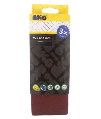 Brusné pásy 75 x 457 mm, různé hrubosti, pro pásové brusky - MAGG, Zrnitost: A80