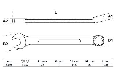 Klíče očkoploché CrV (různé velikosti 6-50mm) - BGS, Velikost: 15 mm