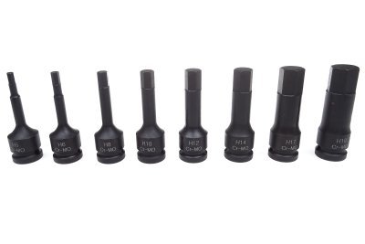 Sada zástrčných úderových hlavic Imbus, 1/2", H5 - H19, 8 kusů - QUATROS QS50008
