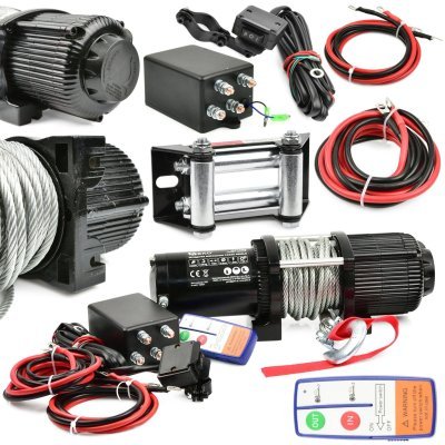 Elektrický lanový naviják 1500 W/12 V, max zatížení 2 t, pro čtyřkolky - GEKO