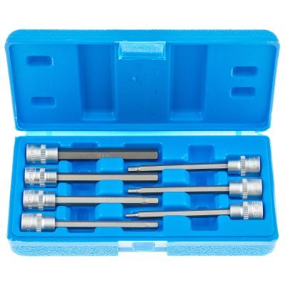 Zástrčné hlavice Imbus 3/8", rozměry H3 - H10, prodloužené 110 mm, sada 7 ks - SATRA