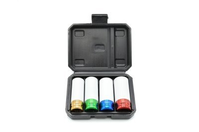 Úderové hlavice 1/2", 17 - 22 mm, s krytkou na ALU, sada 4 kusy