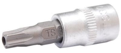 Hlavice zástrčné 1/4" Torx TS, pěticípé s otvorem (různé velikosti) - BGS, Profil: Torx,Velikost: TS30