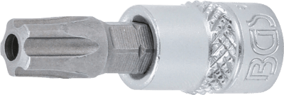 Hlavice zástrčné 1/4" Torx TS, pěticípé s otvorem (různé velikosti) - BGS, Profil: Torx,Velikost: TS30