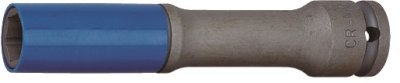 Nástrčné hlavice 1/2" prodloužené s krytkou na ALU pro rázové utahováky, 17-21mm JONNESWAY, Velikost: 19 mm