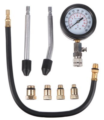 Sada pro testování komprese benzín. motorů MECHANIC ENGINE TESTER 8, 0-20bar, 8ks SIXTOL
