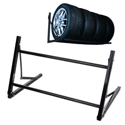 Police na pneumatiky, sklopná, nosnost 100 kg, nastavitelná šířka 81-120 cm