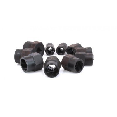 Hlavice 3/8” na poškozené šrouby a matice, velikosti 9-19 mm, sada 10 ks - SATRA
