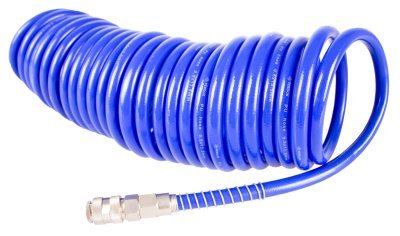 Hadice tlakové, spirálové, různé délky, 13 bar, velký průtok, s rychlospojkami, Délka: 10 m