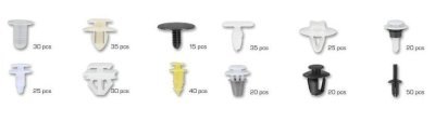 Příchytky čalounění pro interiér vozu Peugeot, sada 345 ks - ASTA