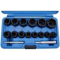 Hlavice 1/2" na poškozené šrouby vel. 8-27 mm, sada 16 ks - BGS 5269