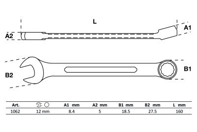 Klíče očkoploché CrV (různé velikosti 6-50mm) - BGS, Velikost: 18 mm