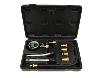 Kompresiometr - tester komprese pro benzínové motory, LCD displej, 0-14 bar, 8 ks