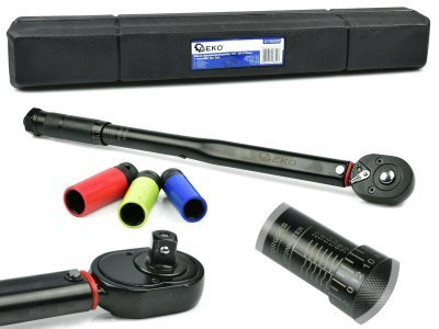 Momentový klíč 1/2", 28-210 Nm, s ALU nástrčnými hlavicemi