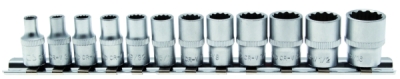 Hlavice 1/4" nástrčné, 12-hran, palcové 12ks - BGS 2755