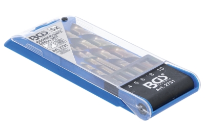 Vrtáky HSS 4,0 - 10,0 mm, titan, levotočivé - BGS 2731