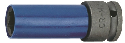 Nástrčné hlavice 1/2", s krytkou na ALU, pro rázové utahováky, 15-27mm - JONNESWAY, Velikost: 17 mm