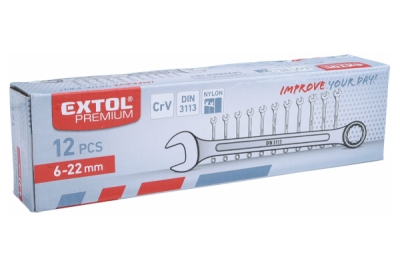 Očkoploché klíče 6 - 22 mm, sada 12 ks - EXTOL PREMIUM EX6333