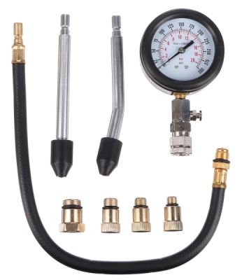 Sada pro testování komprese benzín. motorů MECHANIC ENGINE TESTER 8, 0-20bar, 8ks SIXTOL