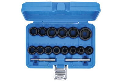 Hlavice 1/2" na poškozené šrouby vel. 8-27 mm, sada 16 ks - BGS 5269