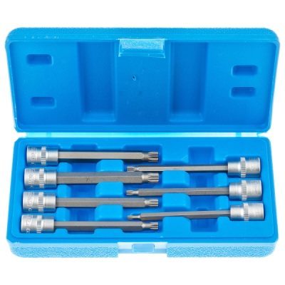 Zástrčné hlavice XZN 3/8", rozměry M4-M10, prodloužené 110 mm, 7 ks - SATRA