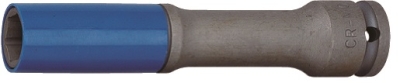 Nástrčné hlavice 1/2" prodloužené s krytkou na ALU pro rázové utahováky, 17-21mm JONNESWAY, Velikost: 17 mm