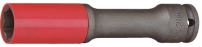 Nástrčné hlavice 1/2" prodloužené s krytkou na ALU pro rázové utahováky, 17-21mm JONNESWAY, Velikost: 17 mm