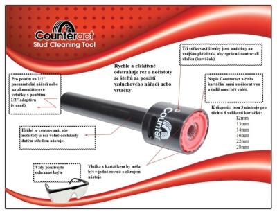Nástavec pro čištění závitů šteftů kol 18-22 mm, s kartáčem 22 mm - Counteract SBCT22