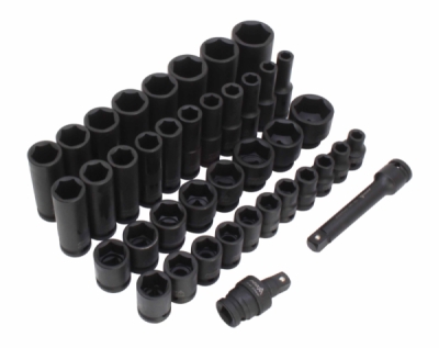 Sada zástrčných hlavic 1/2", úderové, 9-30 mm, 40 ks - Asta A-HEX40F