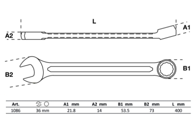 Klíče očkoploché CrV (různé velikosti 6-50mm) - BGS, Velikost: 19 mm