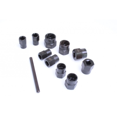 Hlavice 3/8” na poškozené šrouby a matice, velikosti 9-19 mm, sada 10 ks - SATRA
