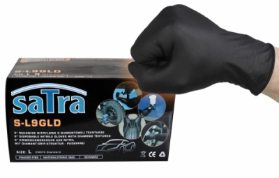Nitrilové rukavice, nepudrované, s diamantovou texturou, různé velikosti, 100 ks - SATRA, Velikost: L