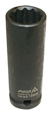 Hlavice nástrčné úderové 1/2", 12hranné, prodloužené 78 mm, různé rozměry - ASTA, Velikost: 24 mm