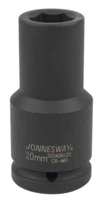 Nástrčné hlavice úderové, prodloužené, 3/4", 6-hranné, velikosti 17-50 mm - JONNESWAY, Velikost: 41 mm
