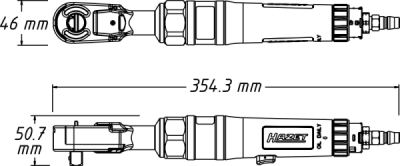 Ráčnový šroubovák (stlačený vzduch) HAZET 9022P-1