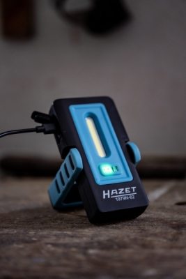 Dílenská montážní LED lampa, 3 W, 300 lm, nastavitelná základna, s háčkem a magnetem