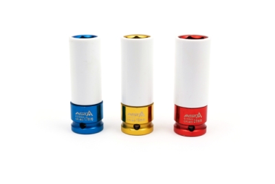 Úderové hlavice 1/2", 17 - 21 mm, s krytkou na ALU kola, sada 3 ks - ASTA