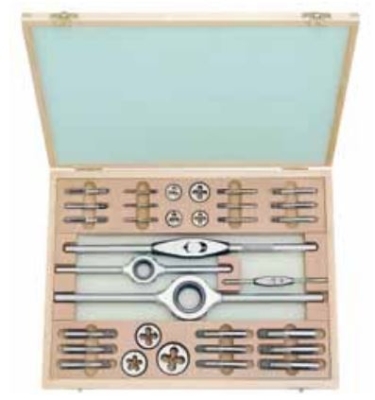 Závitníky a závitová očka Whitworth BSW 1/8" - W1/2", sada 20 dílů - Bučovice Tools