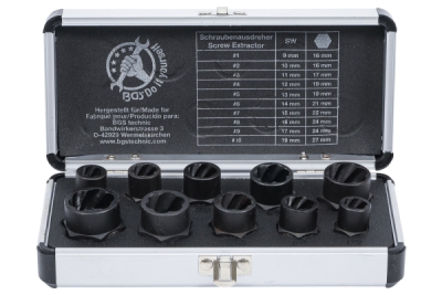 Hlavice 3/8" na poškozené šrouby, velikosti 9-19 mm, sada 10 ks - BGS 20210