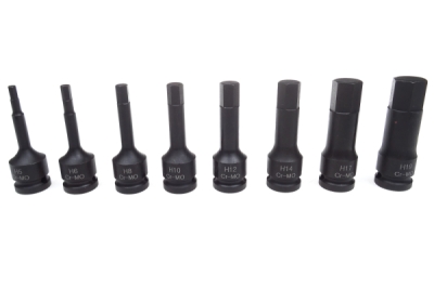 Sada zástrčných úderových hlavic Imbus, 1/2", H5 - H19, 8 kusů - QUATROS QS50008