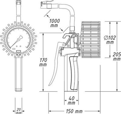 Tester/plnička stlačeného vzduchu v pneumatikách HAZET 9041G-1