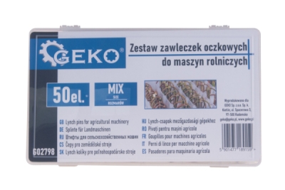 Pojistné kolíky s kroužkem - závlačky, různé velikosti, sada 50 ks