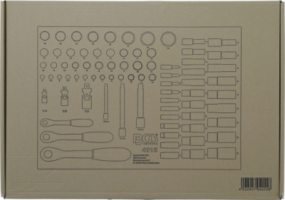 Modul - gola sada 1/4"-3/8"-1/2" 80ks - BGS 4015