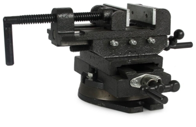 Křížový strojní svěrák, otočný, čelisti 100 mm