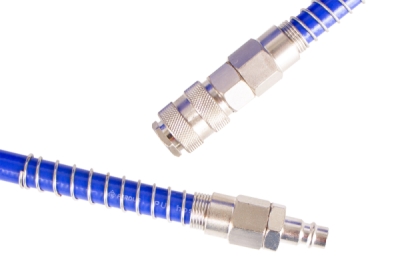 Hadice tlakové, spirálové, různé délky, 13 bar, velký průtok, s rychlospojkami, Délka: 10 m