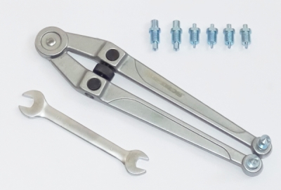 Nastavitelný klíč na matice s otvory, rozsah 21-90 mm, s adaptéry - QUATROS QS50268